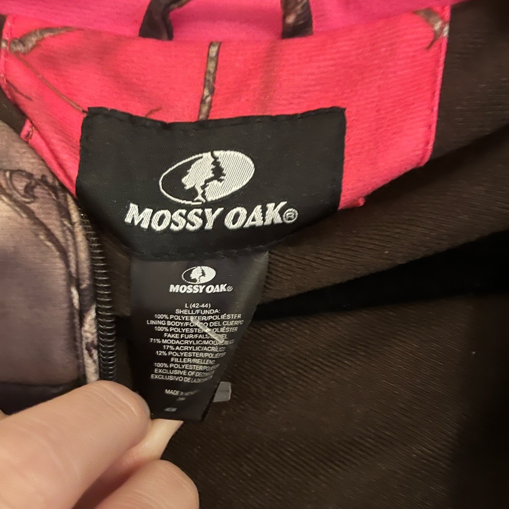Mossy Oak Women’s  Camouflage Puffer Jacket Parka Camo Pink size Large - Picture 3 of 5